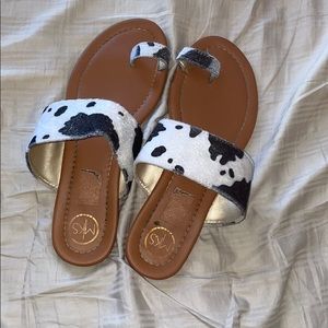 MKS cow print sandals